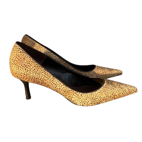 Antonio Melani Calf Hair Point Toe Cheetah Print Heels Size 8.5 - Picture 1 of 10